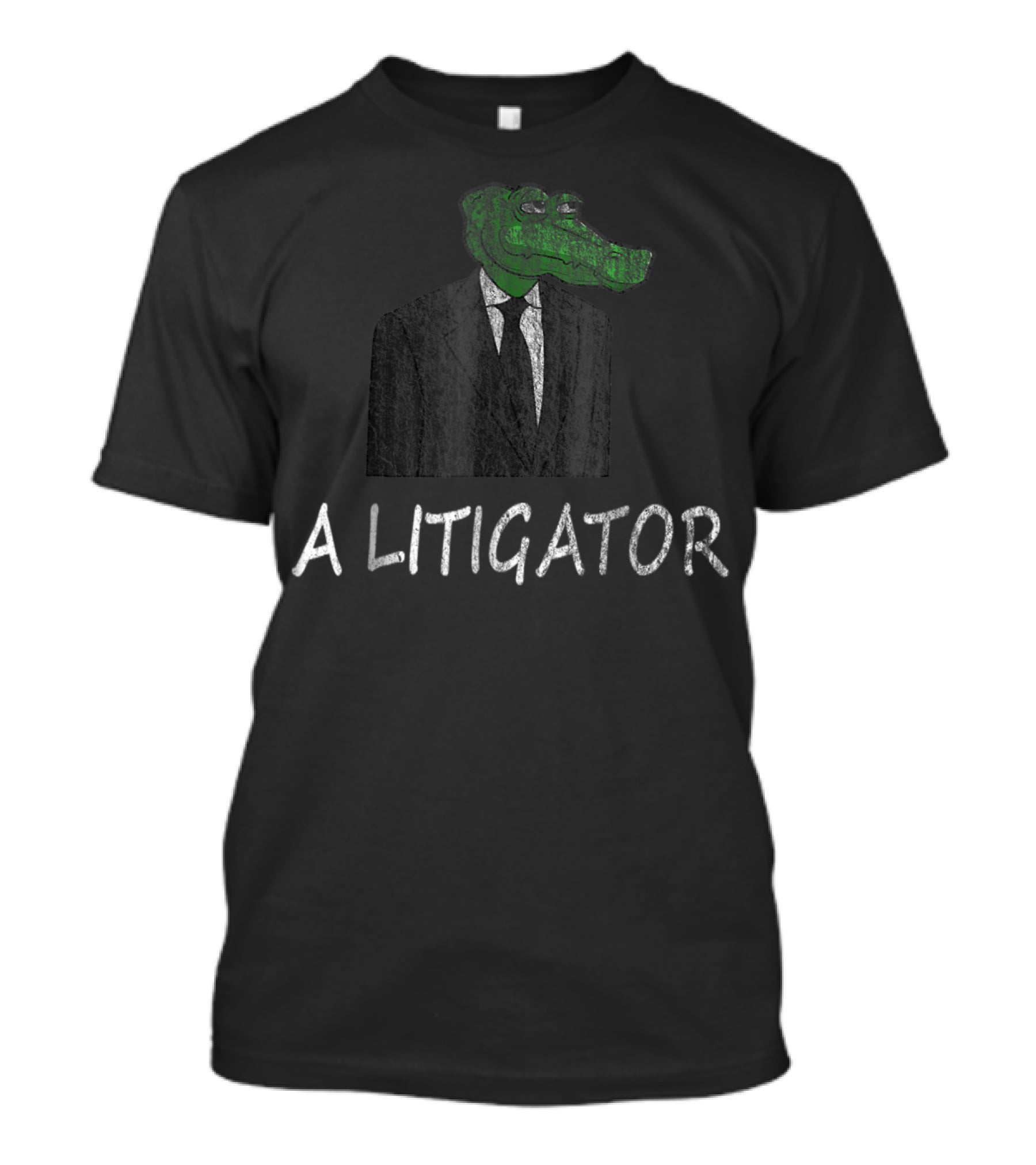 Funny Law School Graduation Lawyer Attorney A Litigator Crocodile Suit T-Shirt