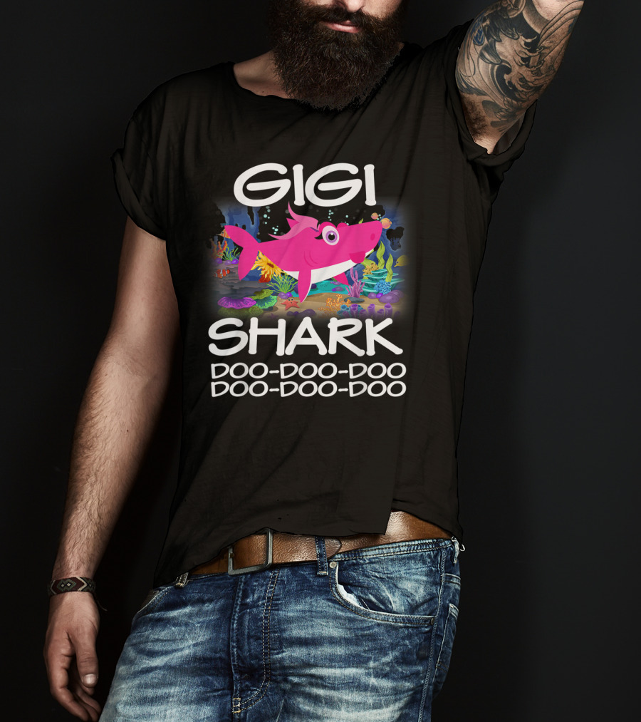 Gigi Shark Doo-Doo-Doo Matching Family Shark Mothers T-Shirt