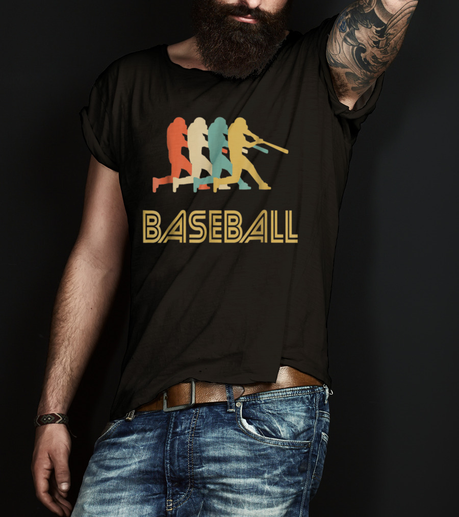 Baseball Batter Pop Multicolor Swing T-Shirt