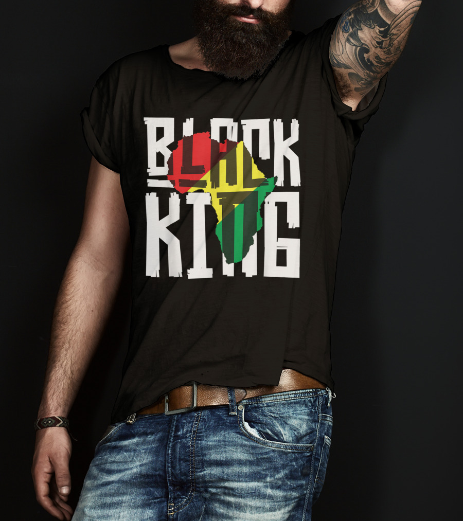 Black King Africa Tribal Men History Month T-Shirt