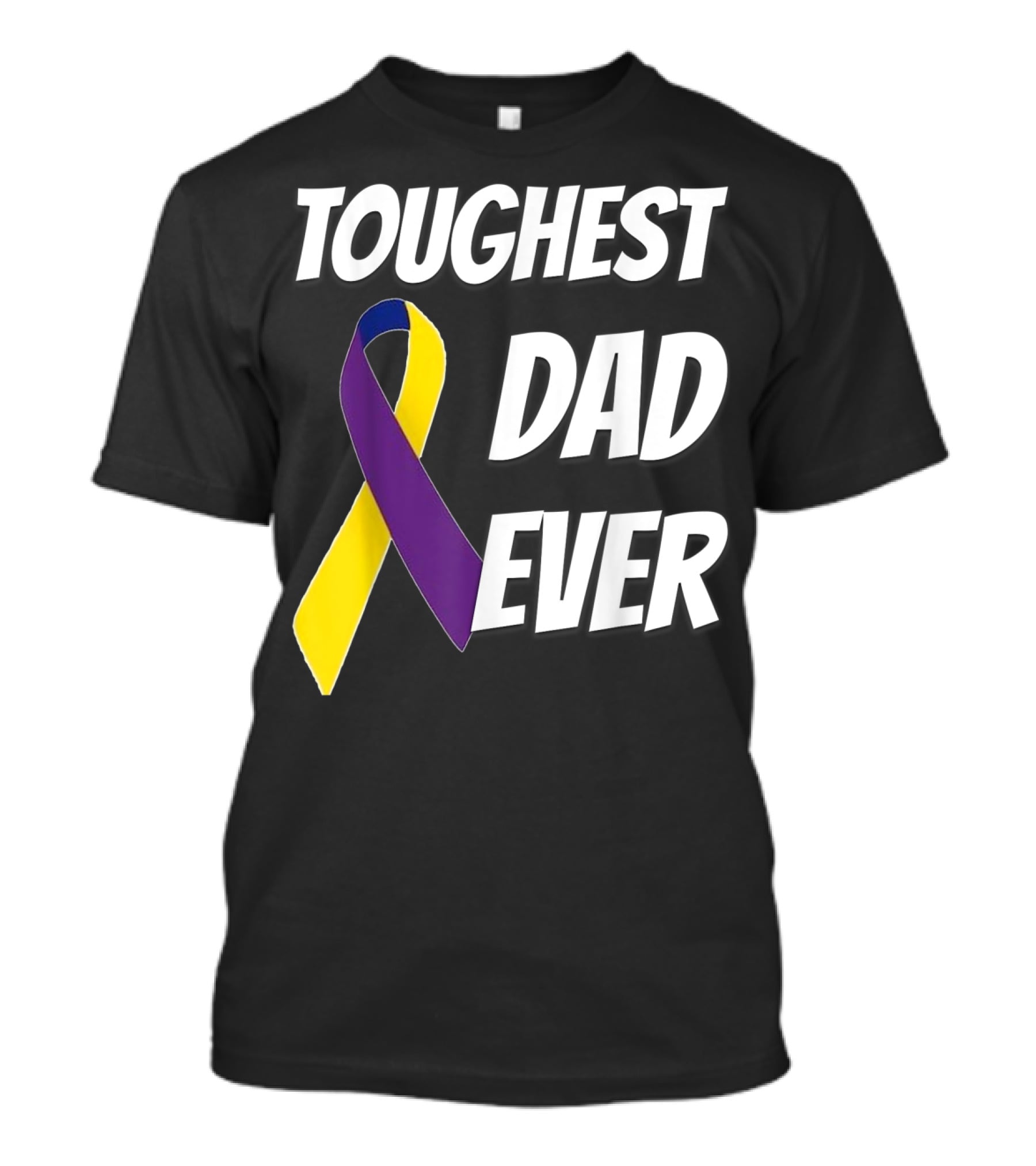 Toughest Dad Ever Bladder Cancer Yellow Ribbon Awareness T-Shirt