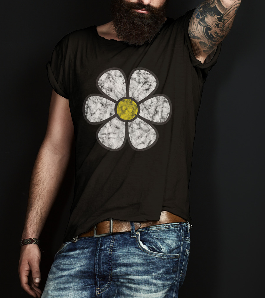 Hippie Daisy Vintage Flower Graphic Effect T-Shirt