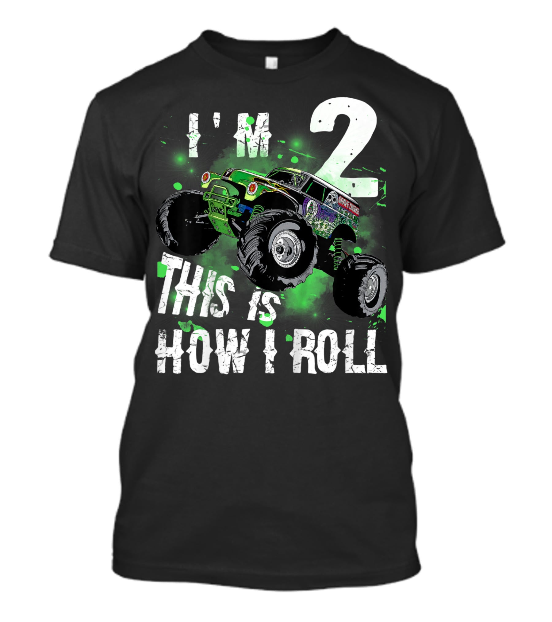 Kids I'm 2 This Is How I Roll Monster Truck T-Shirt