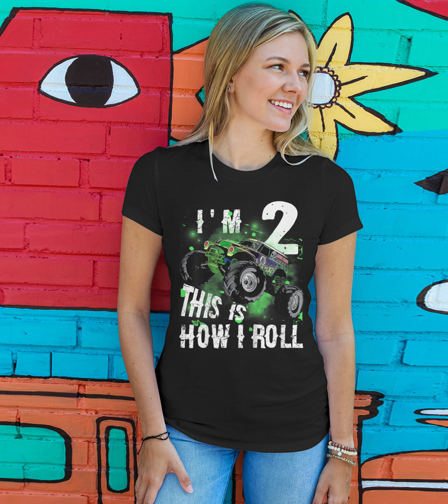 Kids I'm 2 This Is How I Roll Monster Truck T-Shirt