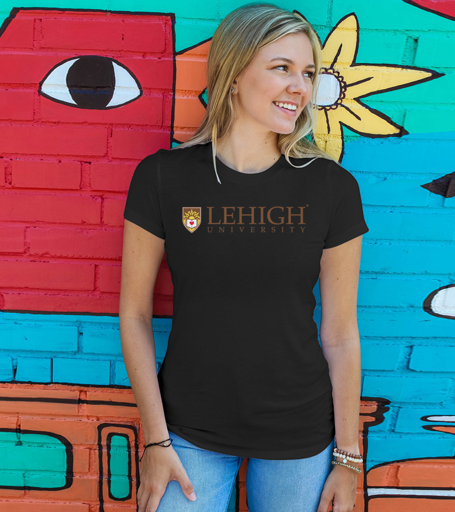 Lehigh University Logo With Shield Emblem And Mountain Hawks Ncaa Pplhu01 T-Shirt