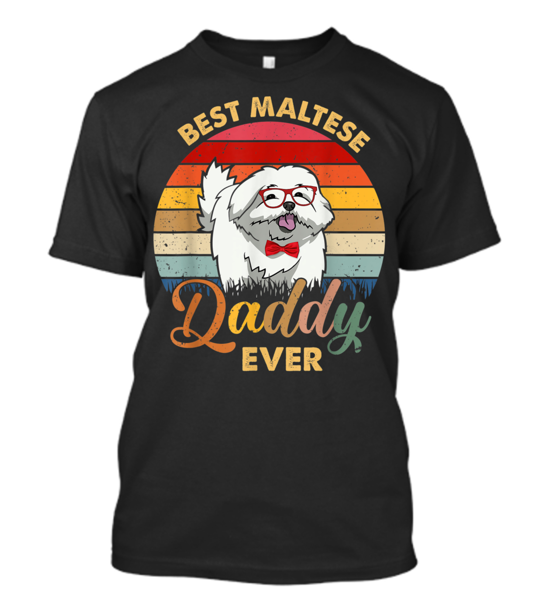 Best Maltese Daddy Ever Retro Style Dog T-Shirt
