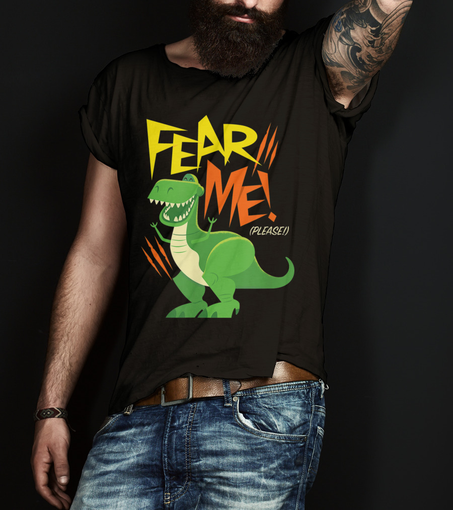 Disney Pixar Toy Story 4 Rex Fear Me Please Green Dinosaur Cartoon T-Shirt