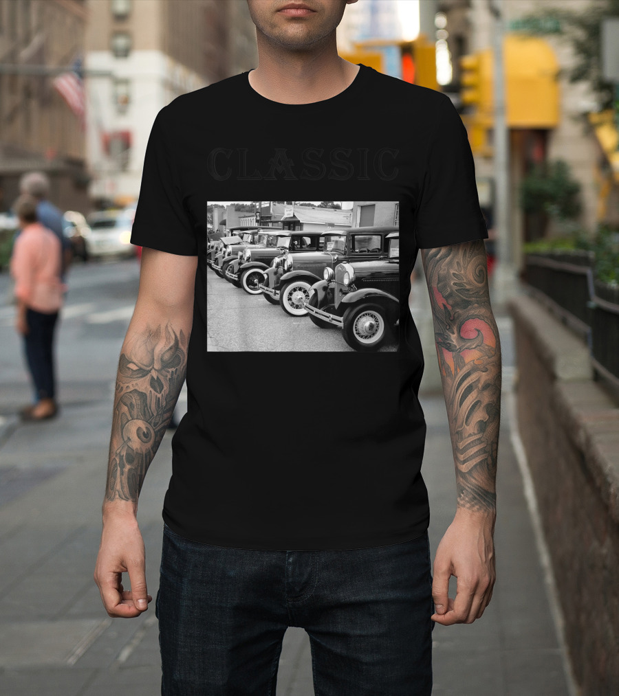 Father's Day Antique Classic Car Lineup T-Shirt