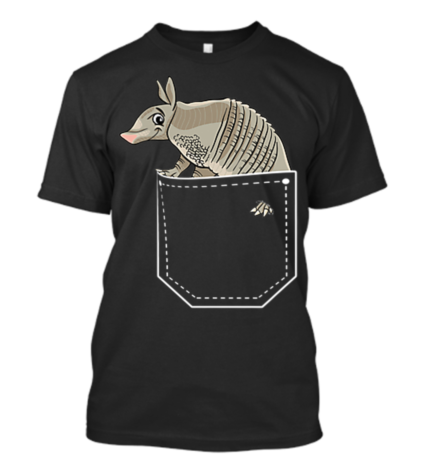 Armadillo In Pocket Cute Armadillo Emoji T-Shirt