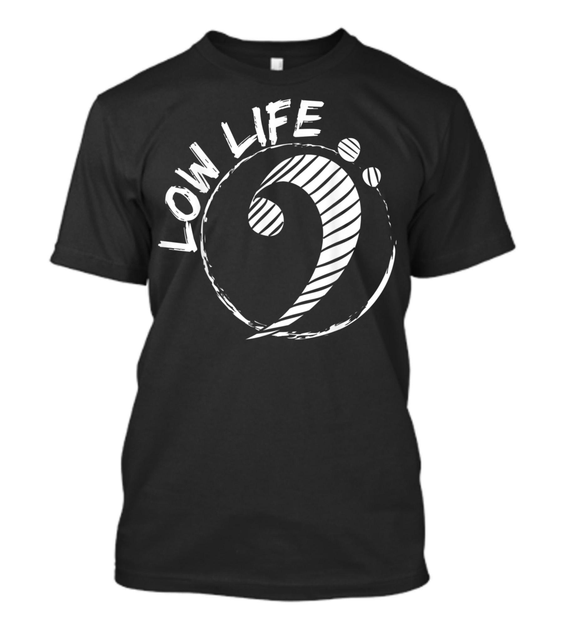 Low Life Clef Bass Clef Guitar Music Humor T-Shirt