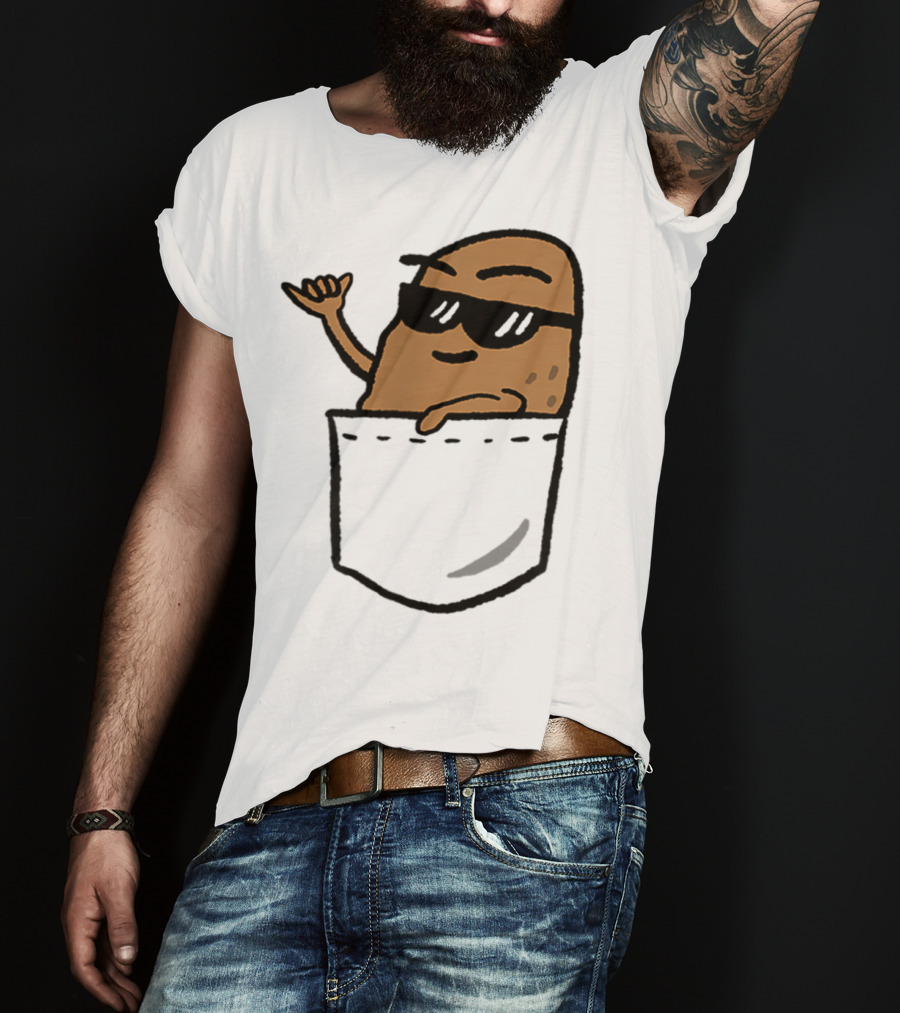 Awesome Hang Loose Potato Shaka In Pocket T-Shirt