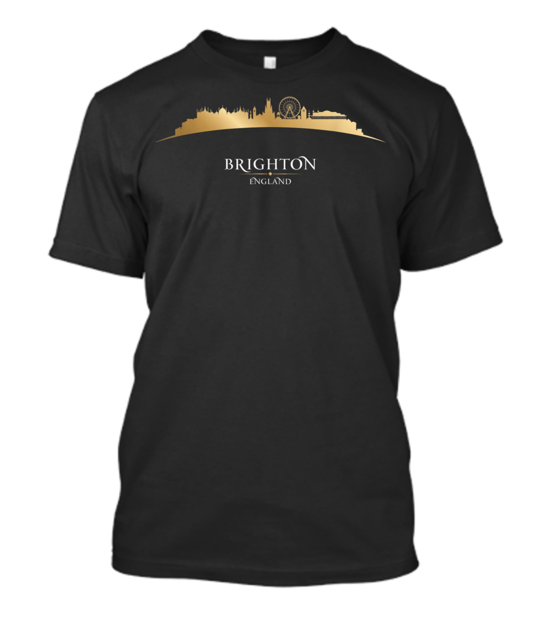 Brighton England Cityscape Skyline Ferris Wheel T-Shirt