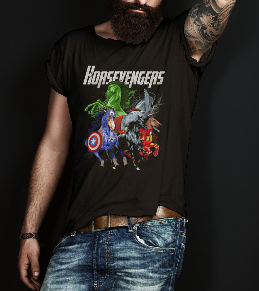 Horsevengers Funny Horse Superhero Parody Quintet T-Shirt