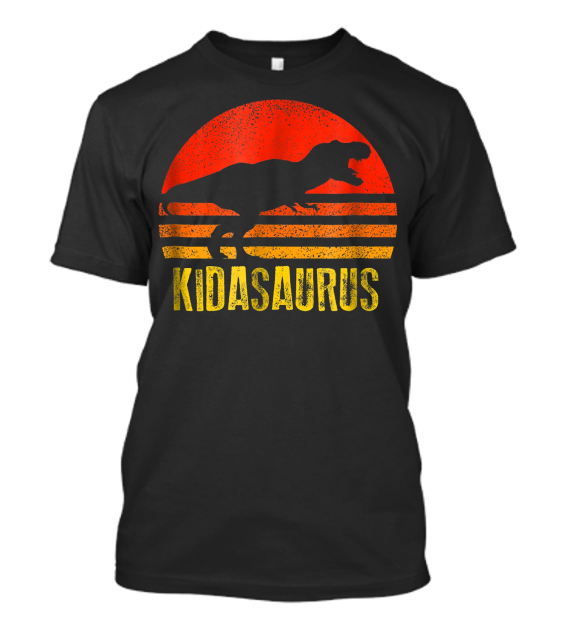Kidasaurus Dinosaur Silhouette Vintage Sunset T-Shirt