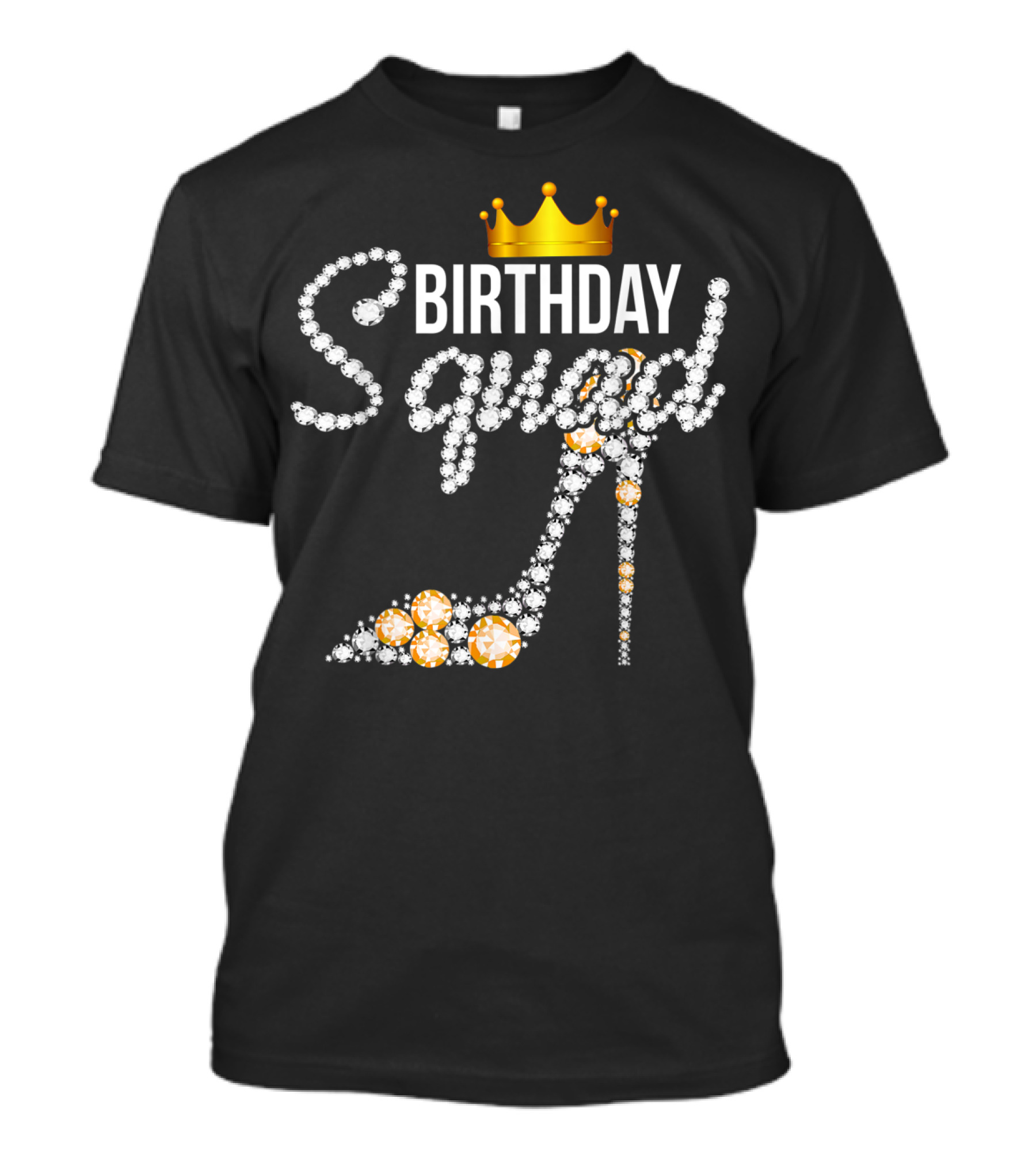 Birthday Squad Girly Golden Crown Pink Shoe T-Shirt