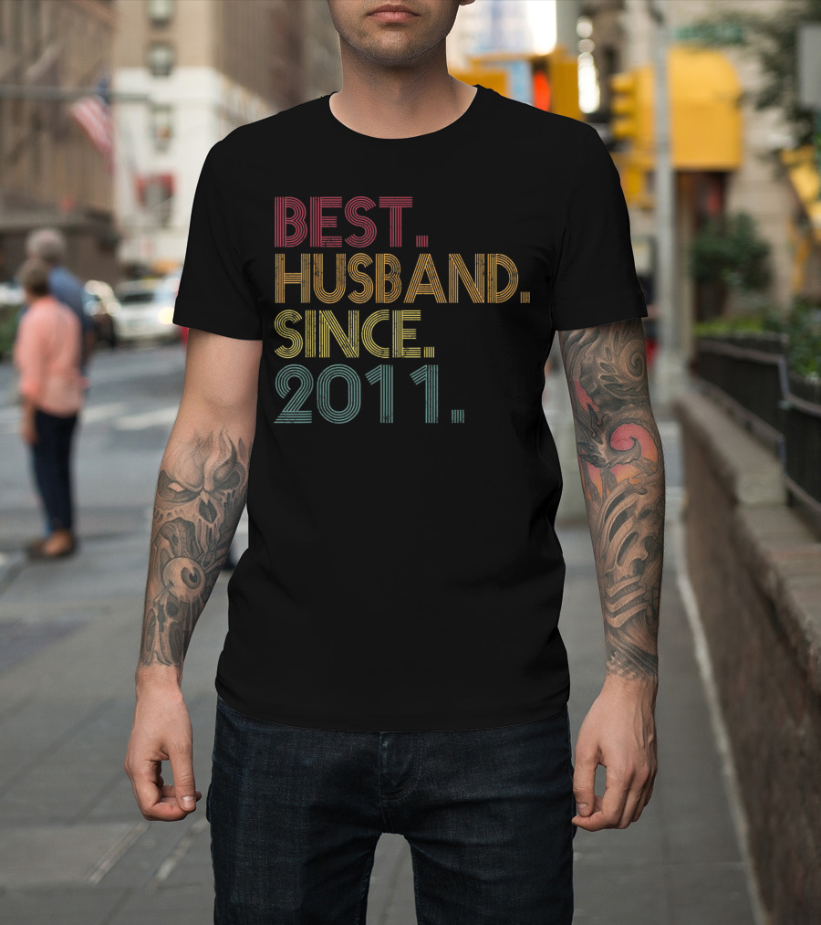 Best Husband Since 2011 Eighth Wedding Anniversary T-Shirt