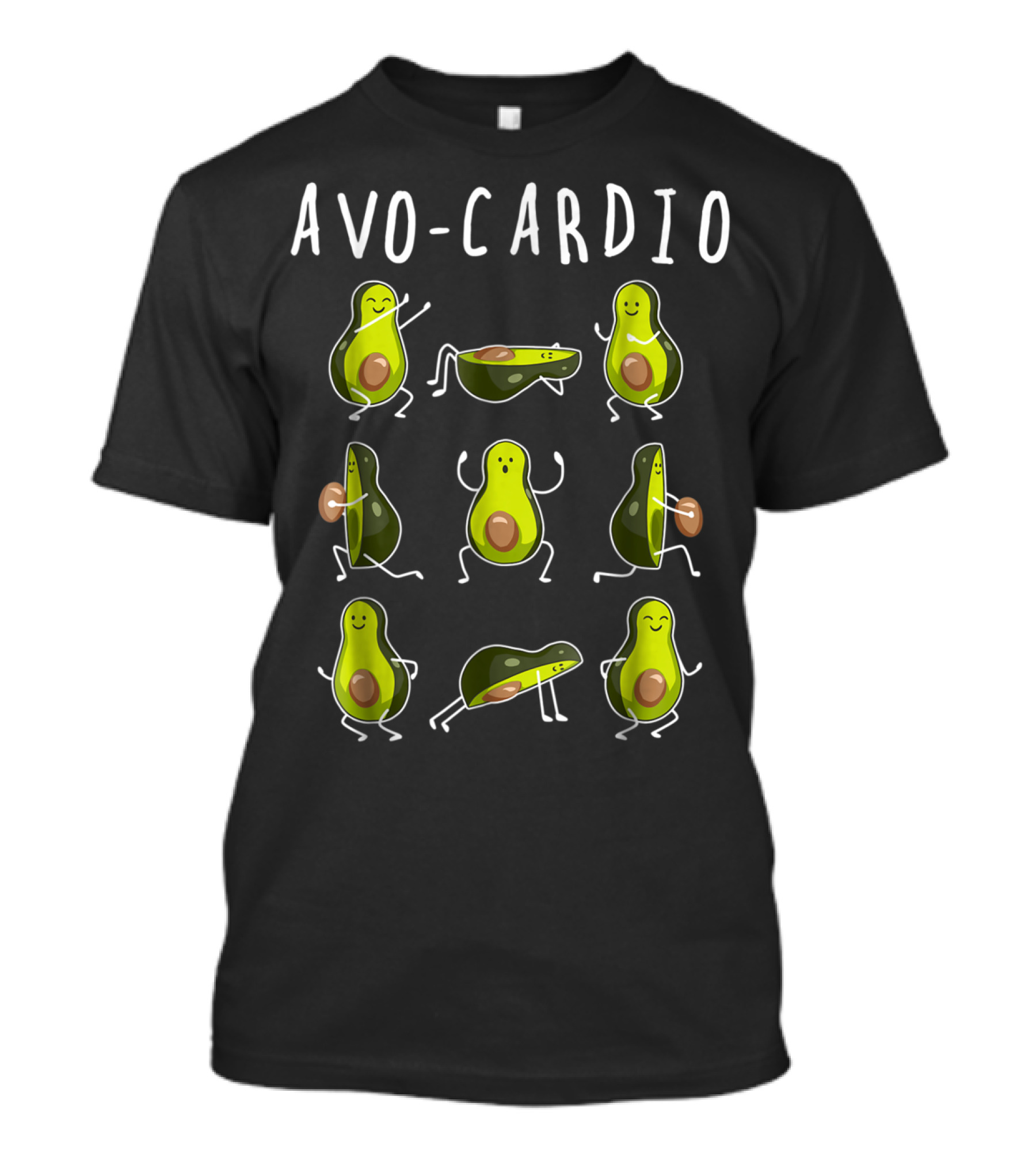 Avo Cardio Avocado Workout Funny Exercise Fruit Pun T-Shirt