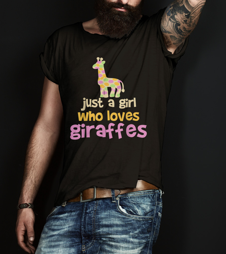 Just A Girl Who Loves Giraffes Safari Zoo Animal T-Shirt