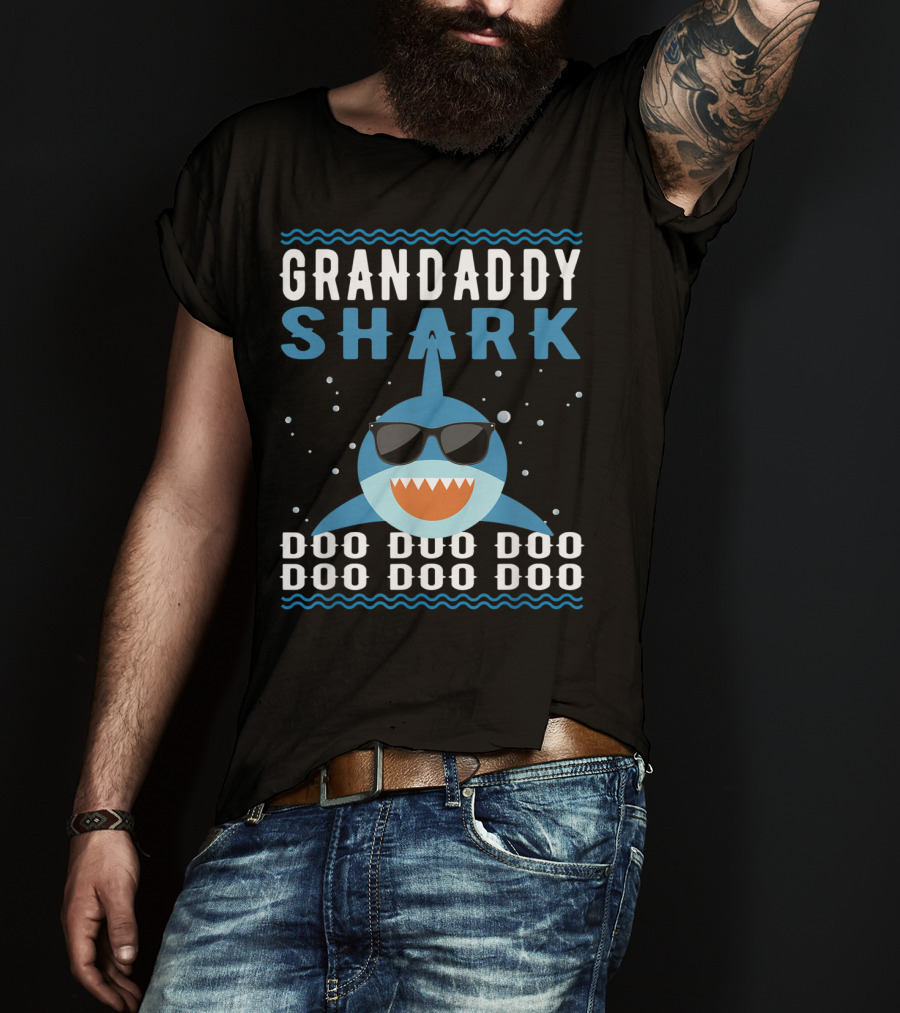 Grandaddy Shark Doo Doo Doo Sunglasses Funny Baby Mommy Kids Video T-Shirt