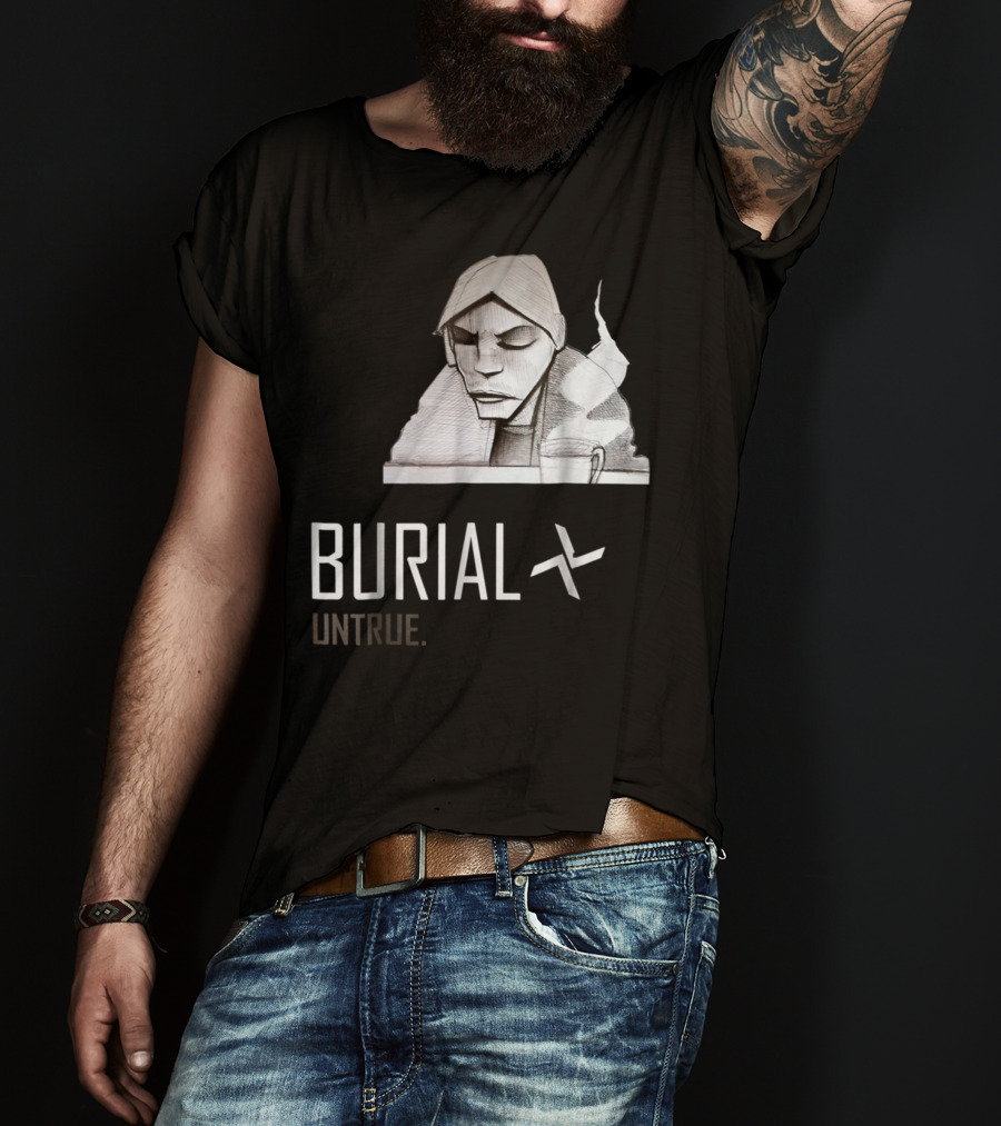 Burial Untrue Monochrome Hoodie Smoking Character T-Shirt