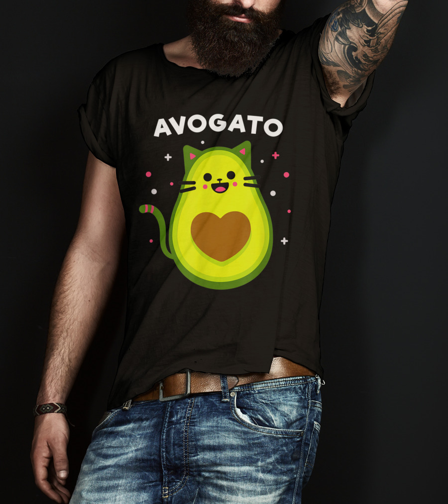 Avogato Cat Avocado Lover Cute Cat Avogato T-Shirt
