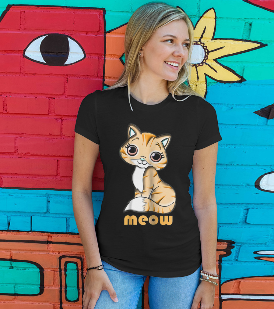 Meow Cutie Cat Adorable Feline T-Shirt