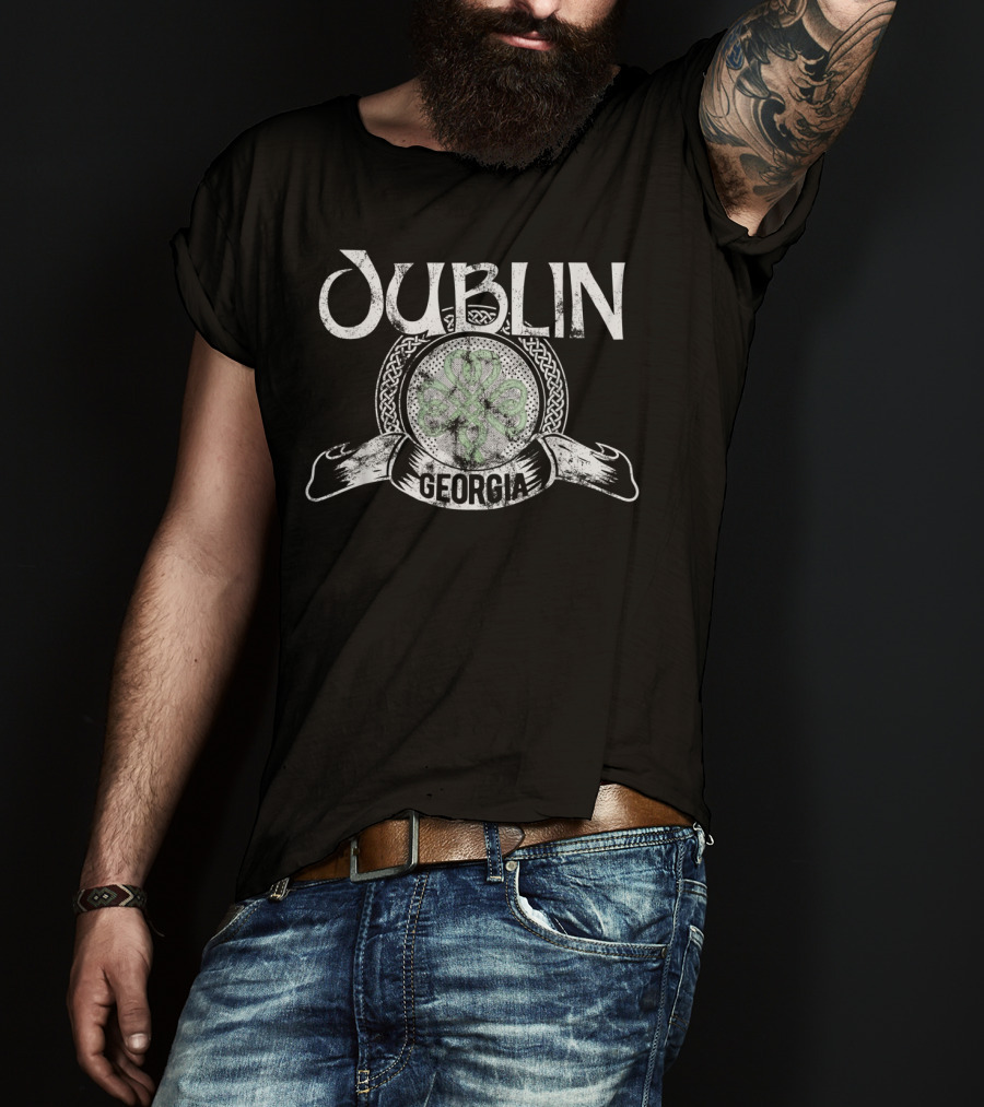 Dublin Georgia Shamrock Vintage Celtic T-Shirt