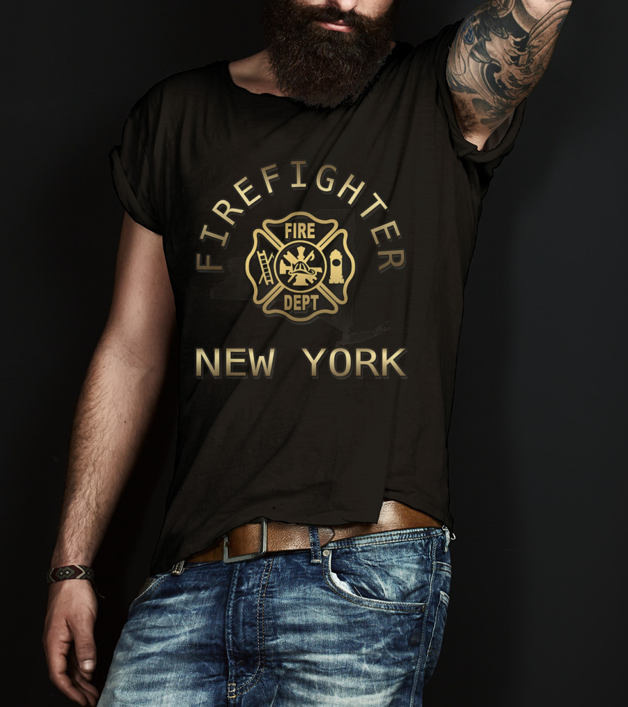 FIRE DEPT Firefighter New York Emblem T-Shirt
