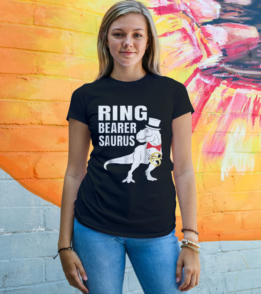 Ring Bearer Saurus Dinosaur Rex Wedding Party T-Shirt