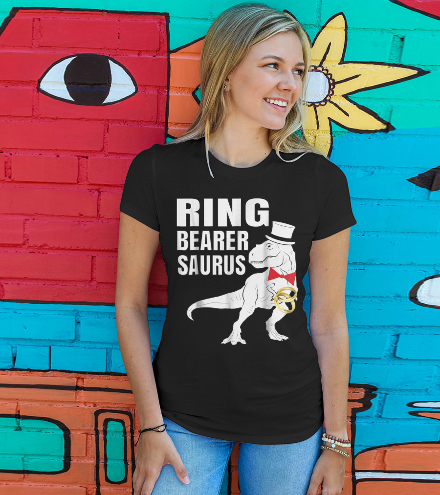 Ring Bearer Saurus Dinosaur Rex Wedding Party T-Shirt