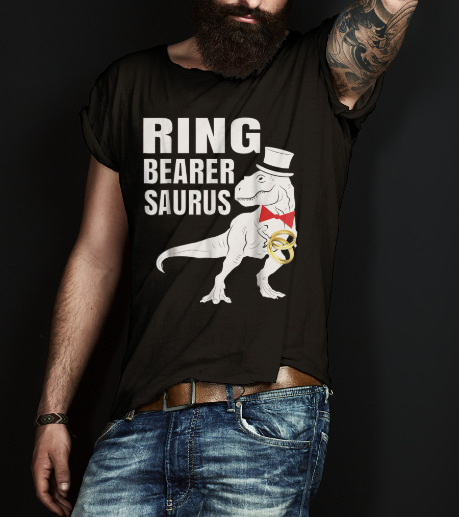 Ring Bearer Saurus Dinosaur Rex Wedding Party T-Shirt