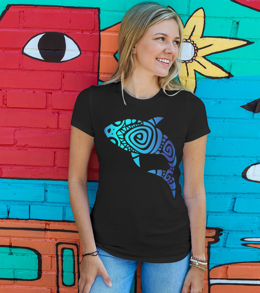 Hawaii Mano Tribal Shark Lover Week Spiral T-Shirt