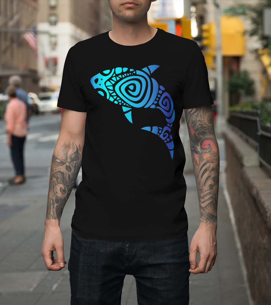 Hawaii Mano Tribal Shark Lover Week Spiral T-Shirt
