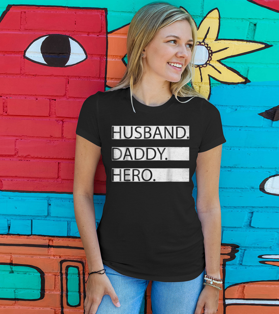Husband Daddy Hero Number 1 Dad T-Shirt