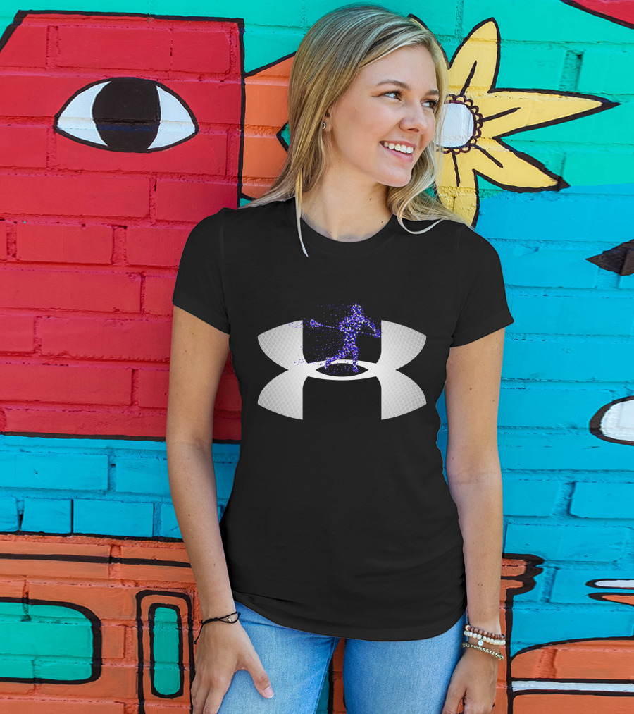Under Armour Lacrosse Player Icon On Dark T-Shirt