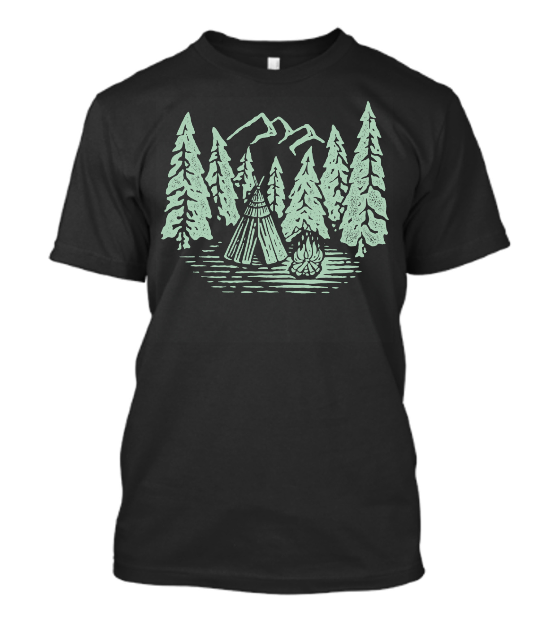 Campfire In A Forest Of Jungle Trees T-Shirt