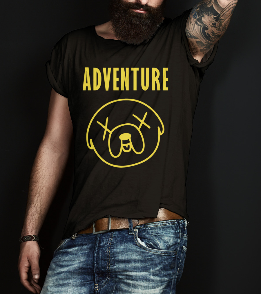 ADVENTURE PUG BAND Face Drawing T-Shirt