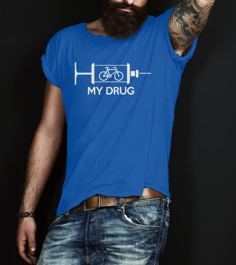 Biking My Drug Syringe Bicycle T-Shirt