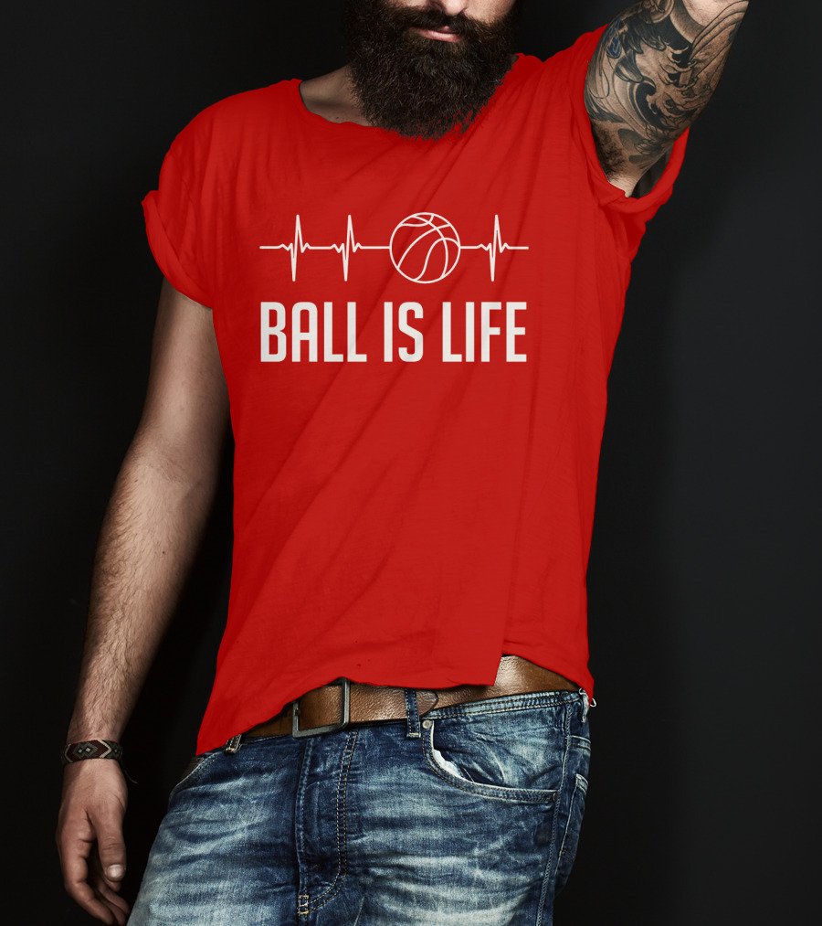 Ball Is Life Basketball Heartbeat T-Shirt