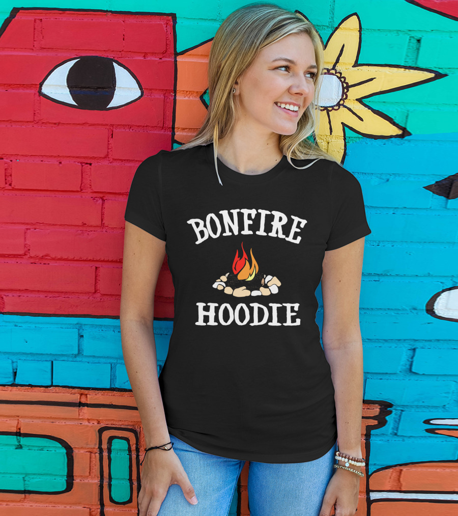 Bonfire Hoodie Campfire Rocks Fire Flames T-Shirt