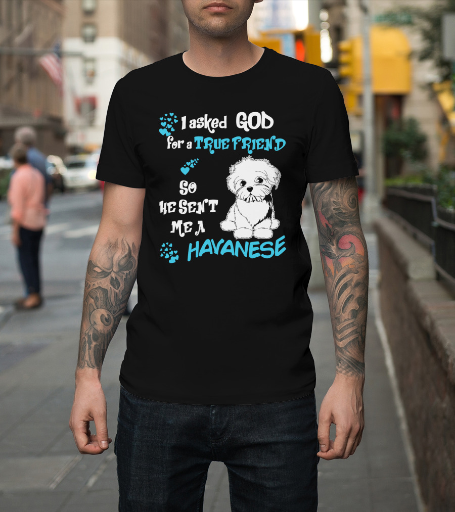I Asked God for a True Friend So He Sent Me a Havanese T-Shirt