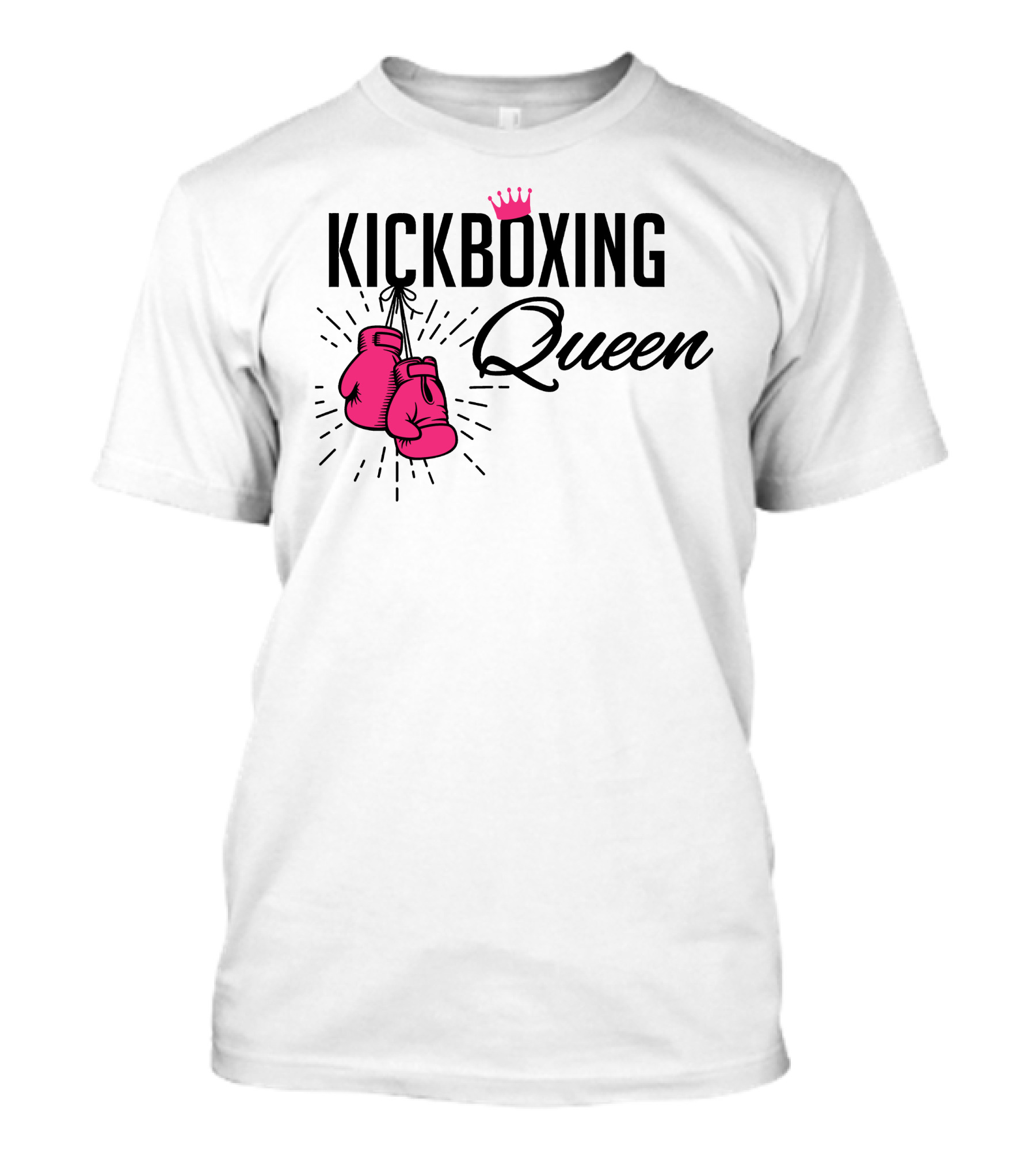 KICKBOXING QUEEN Pink Gloves And Crown T-Shirt