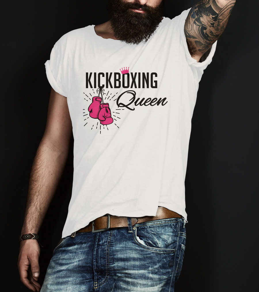 KICKBOXING QUEEN Pink Gloves And Crown T-Shirt