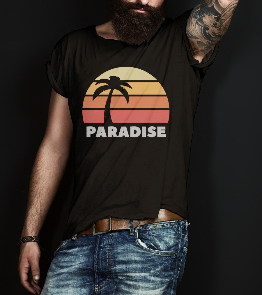 Paradise Sunset Island Palm Tree T-Shirt
