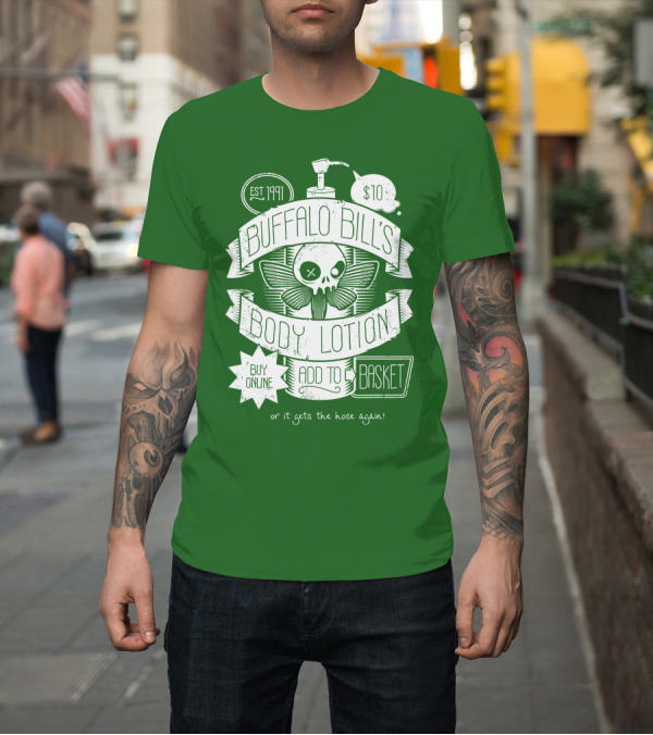 Shirt: Buffalo Bill's Body Lotion Add to Basket Buy Online Est 1991 $10 T-Shirt Buffalo Bill's Body Lotion Add to Basket Buy Online Est 1991 $10 T-Shirt