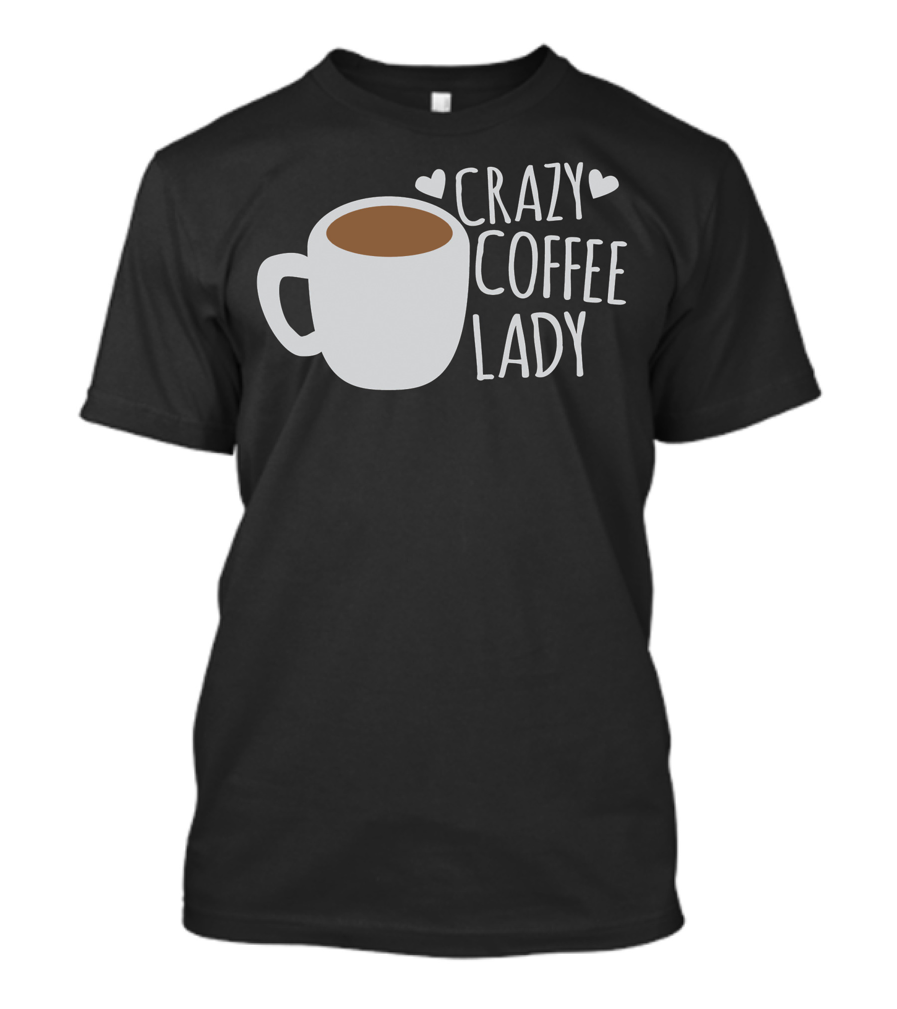 Crazy Coffee Lady Cup Hearts T-Shirt