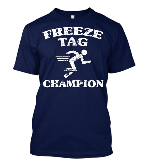 Freeze Tag Champion Retro Style Runner Vintage Text T-Shirt