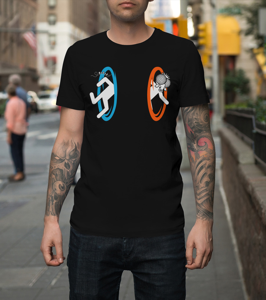 Fly Trouble Bzzz Portal Fly Head Collision T-Shirt