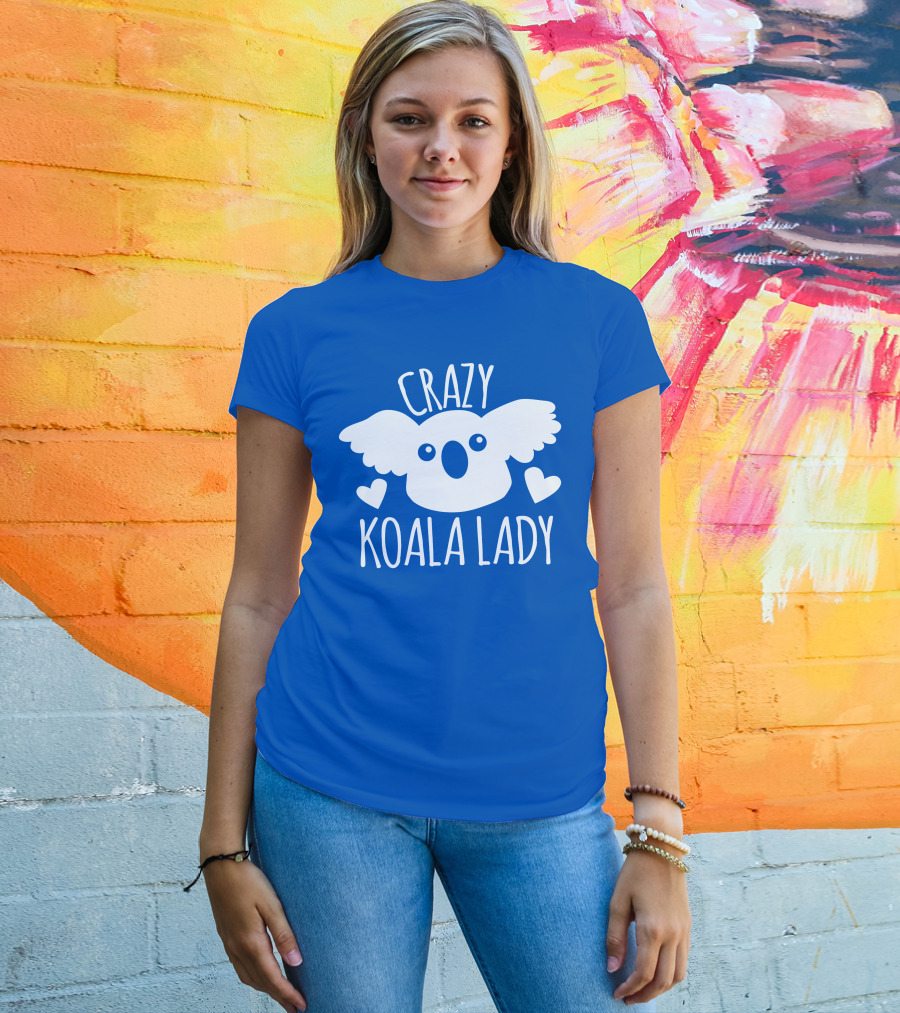 Crazy Koala Lady Cute Heart Accents T-Shirt