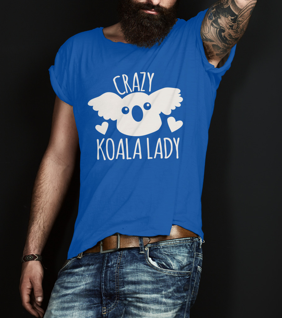 Crazy Koala Lady Cute Heart Accents T-Shirt